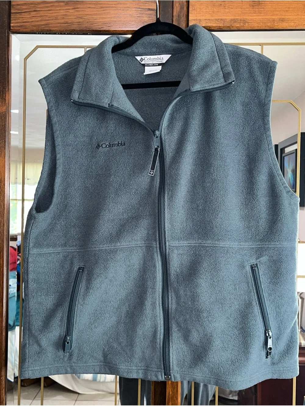 Columbia Gray Full Zip Fleece Vest